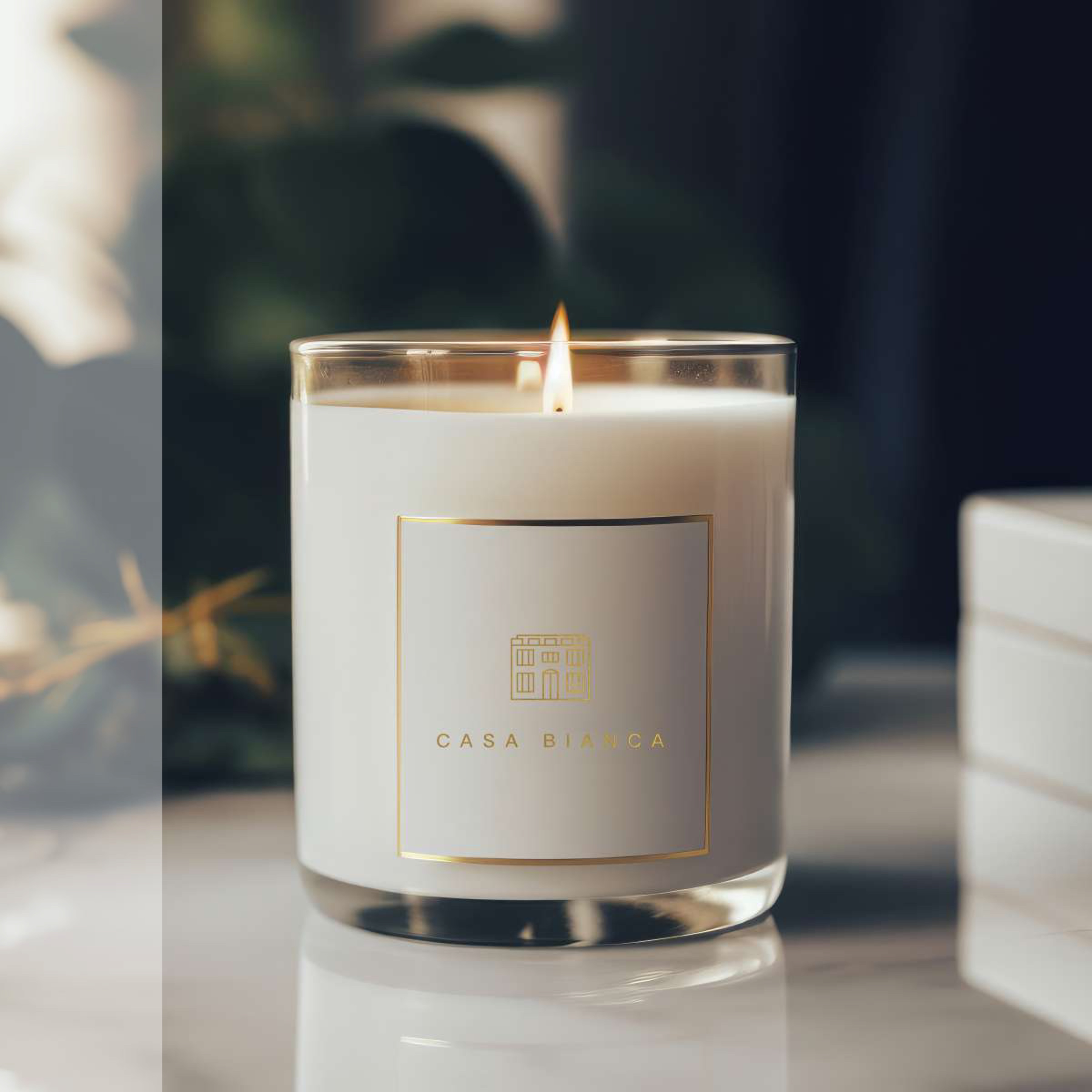 Casa Bianca branded candle