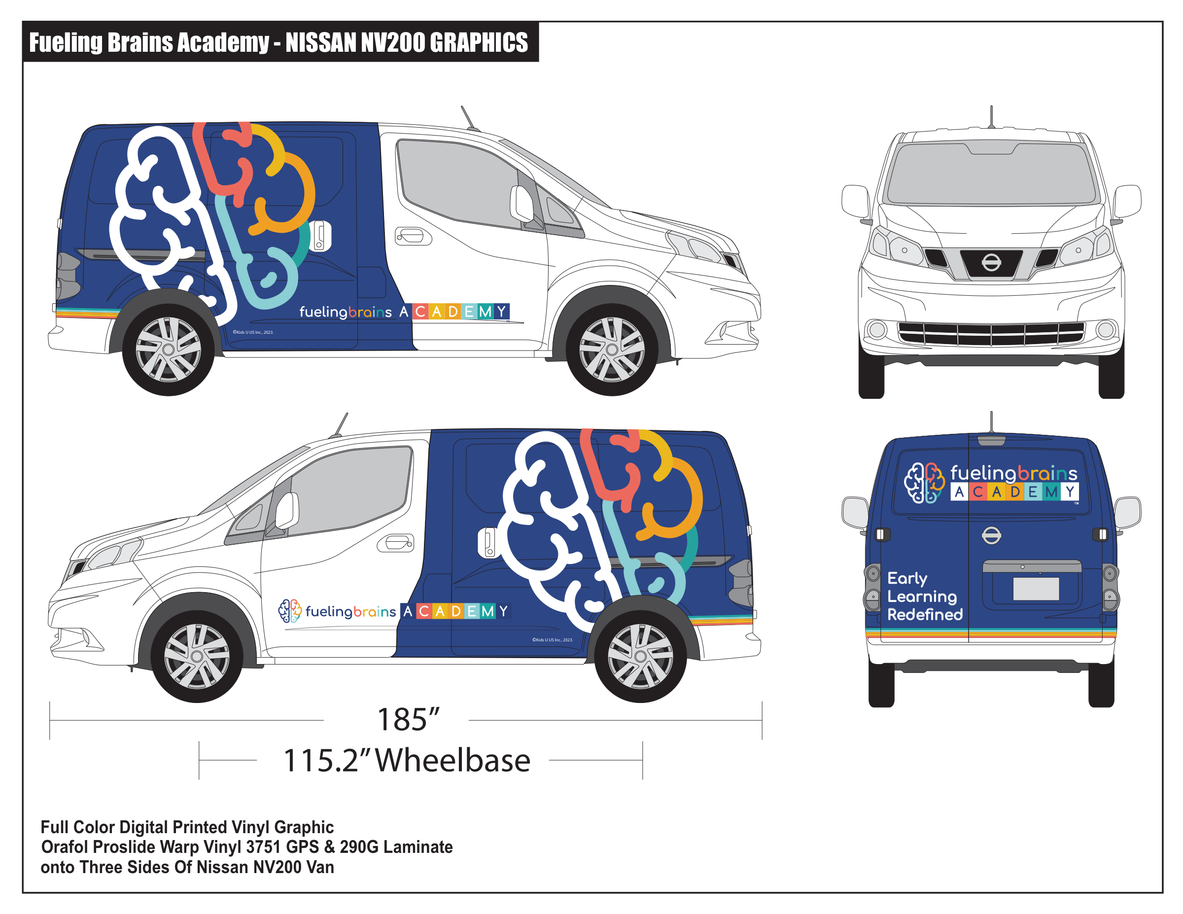 Fueling Brains Nissan NV200 vehicle wrap design