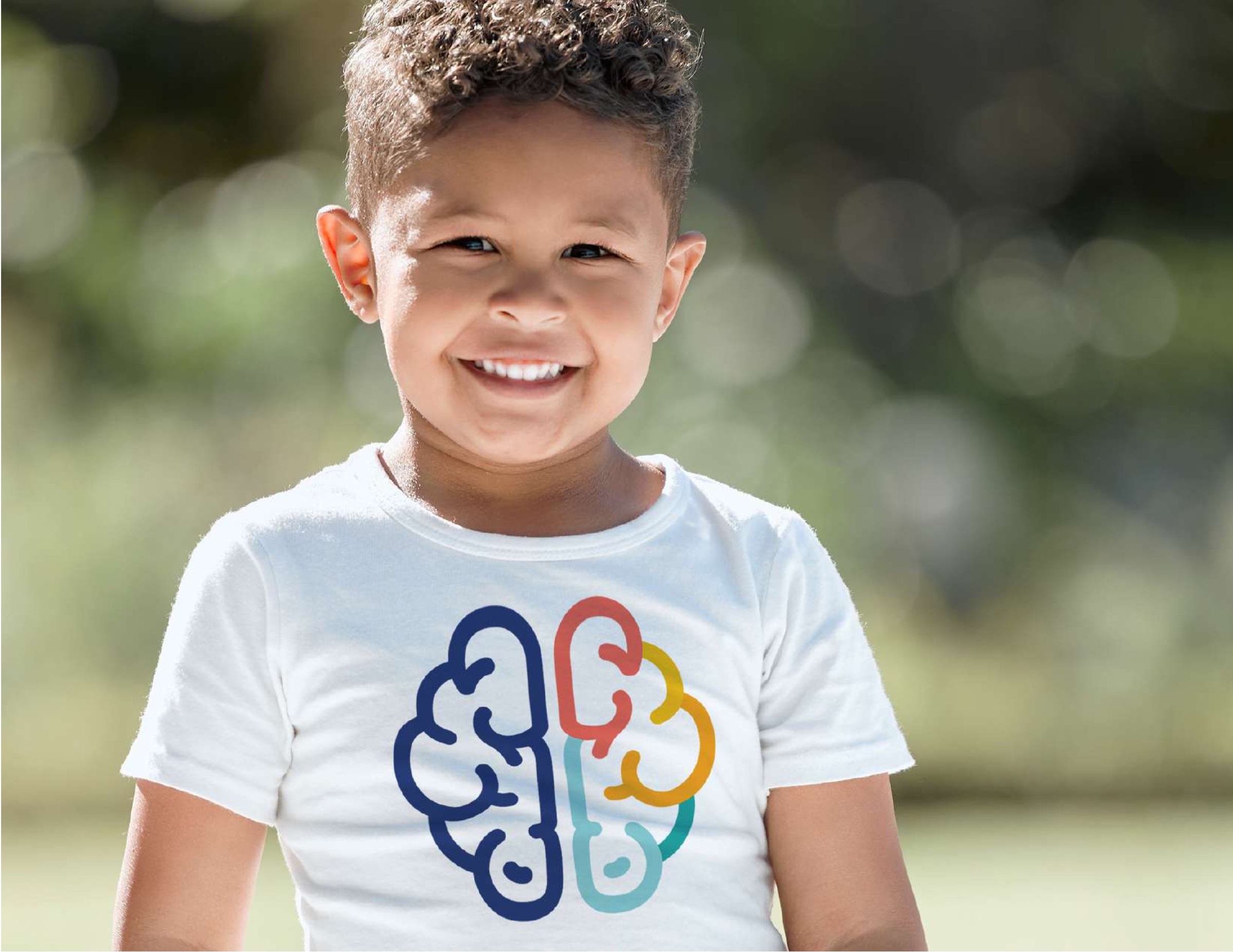 Child wearing Fueling Brains branded t-shirt