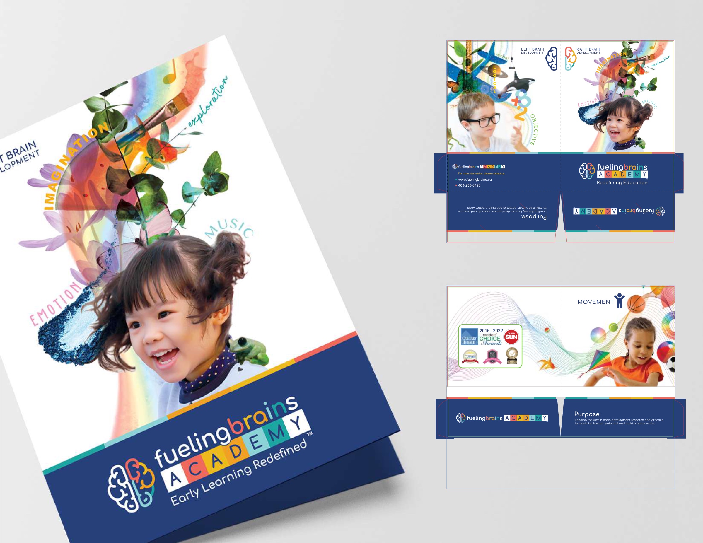 Fueling Brains branded presentation folder
