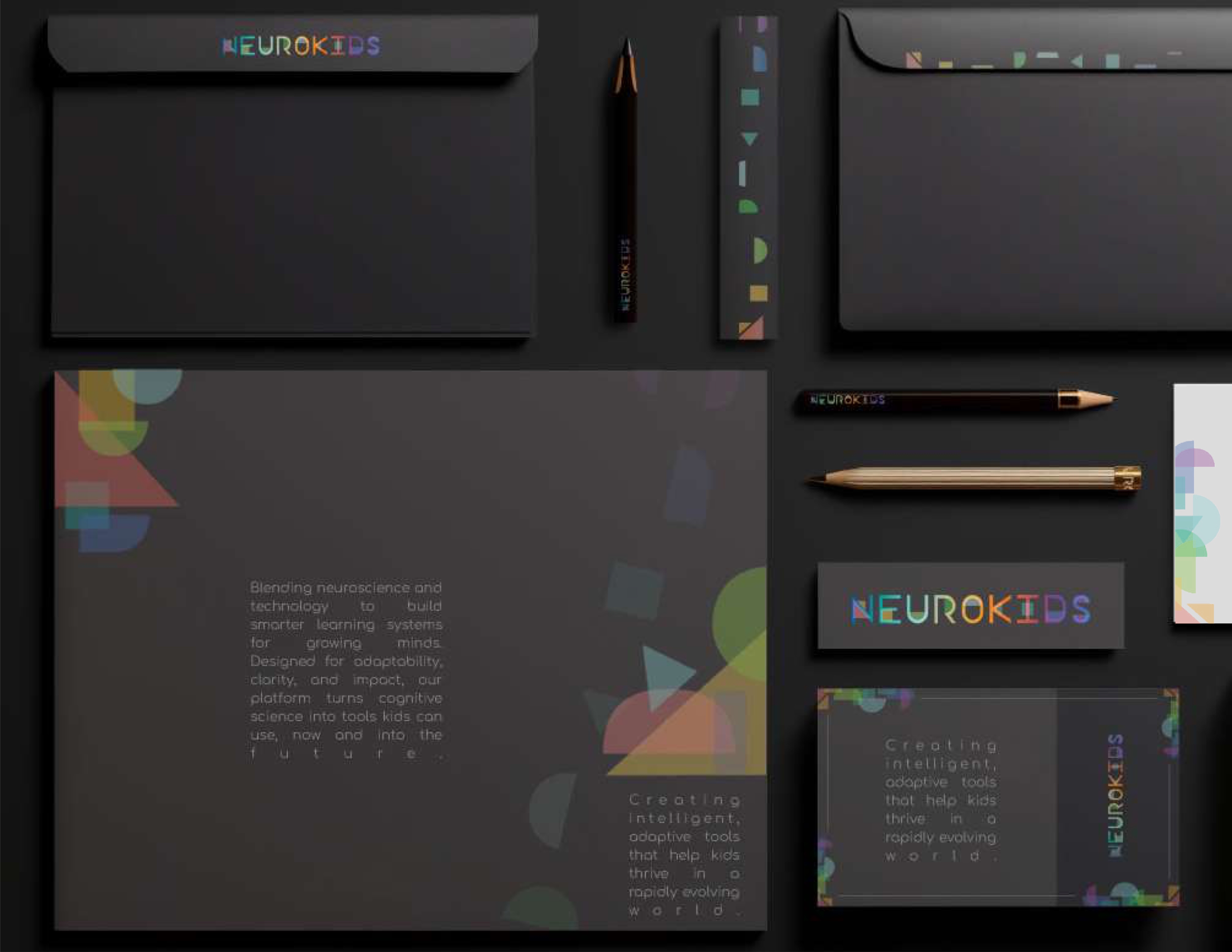 Neurokids 2023 brand identity stationery system
