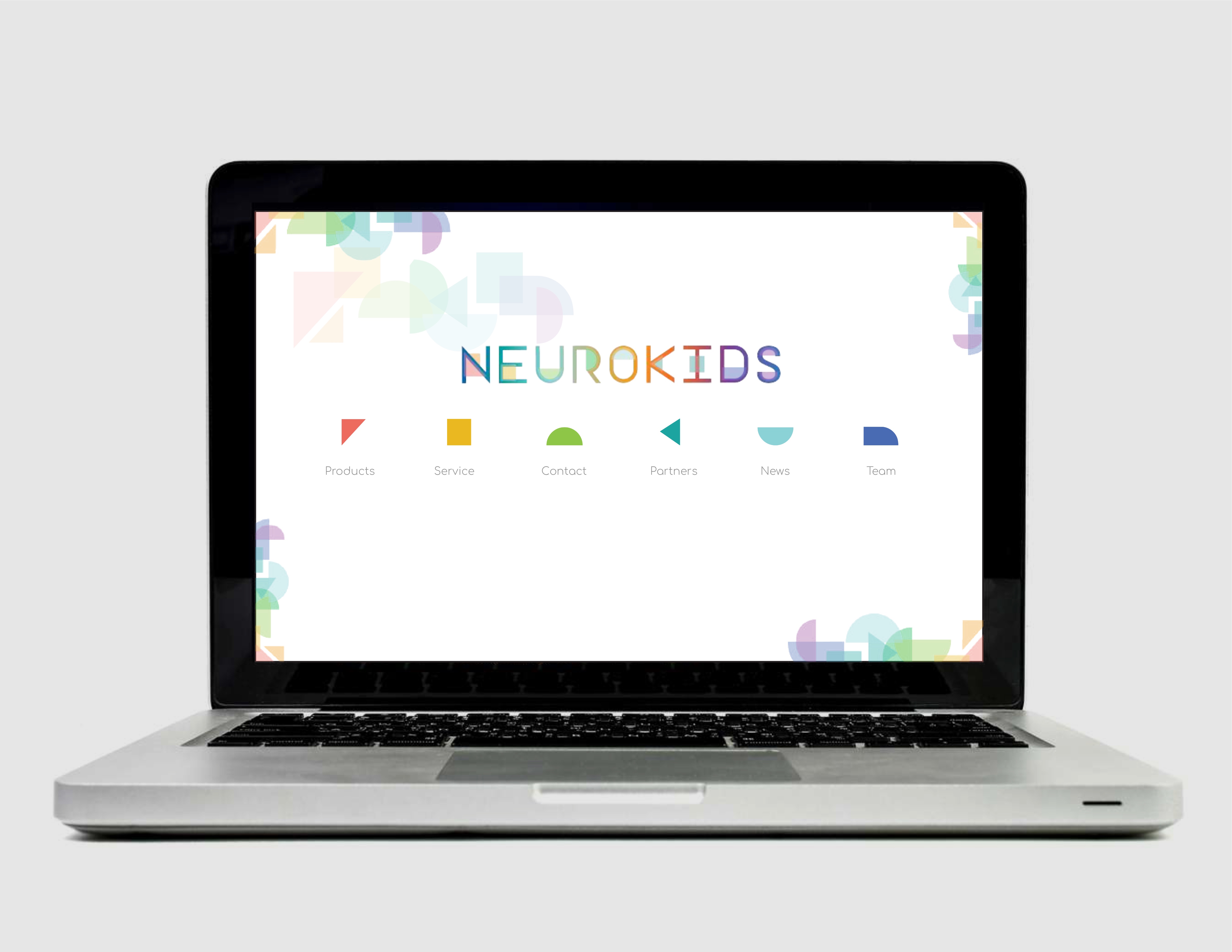 Neurokids 2023 website — light landing page on laptop