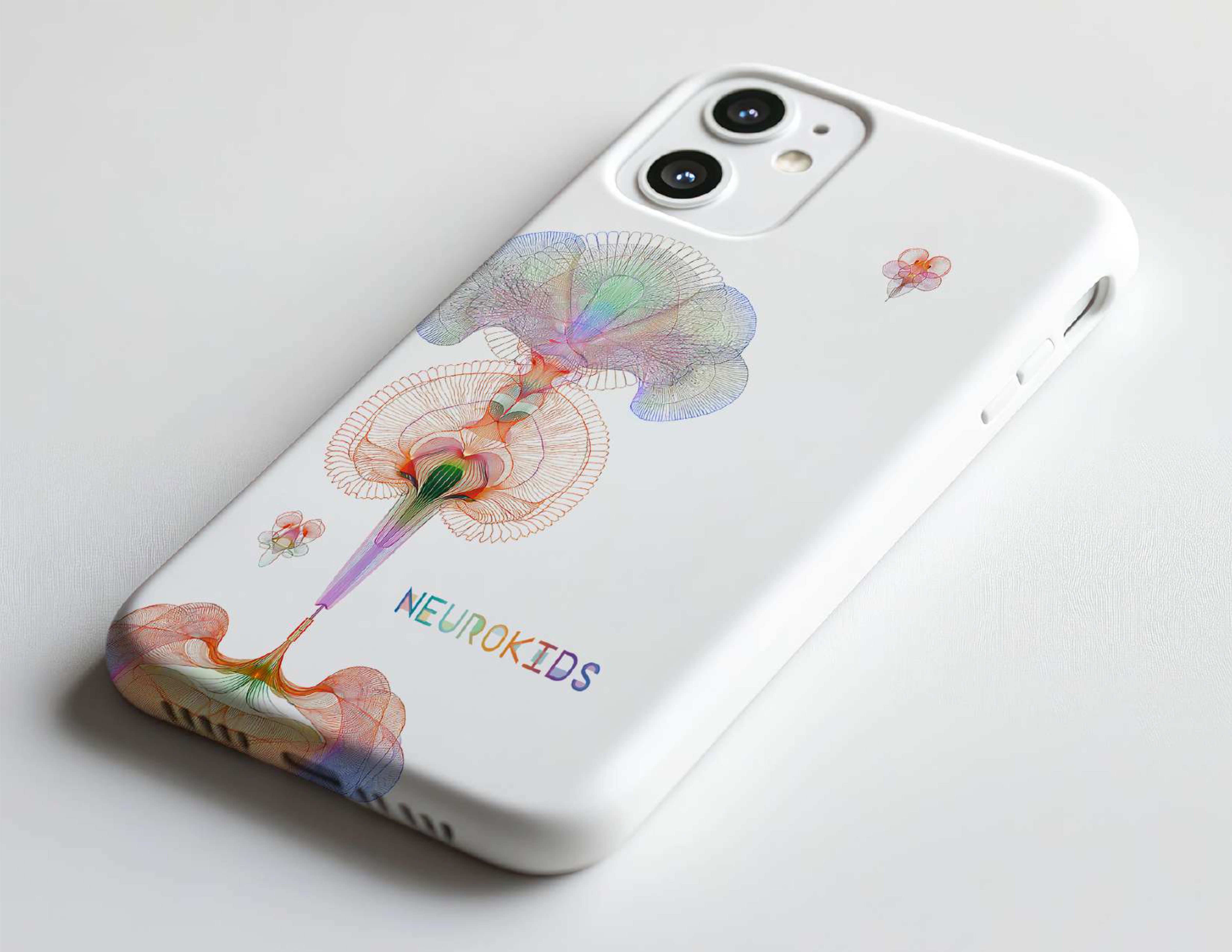 Neurokids 2025 branded phone case with neural botanical illustration