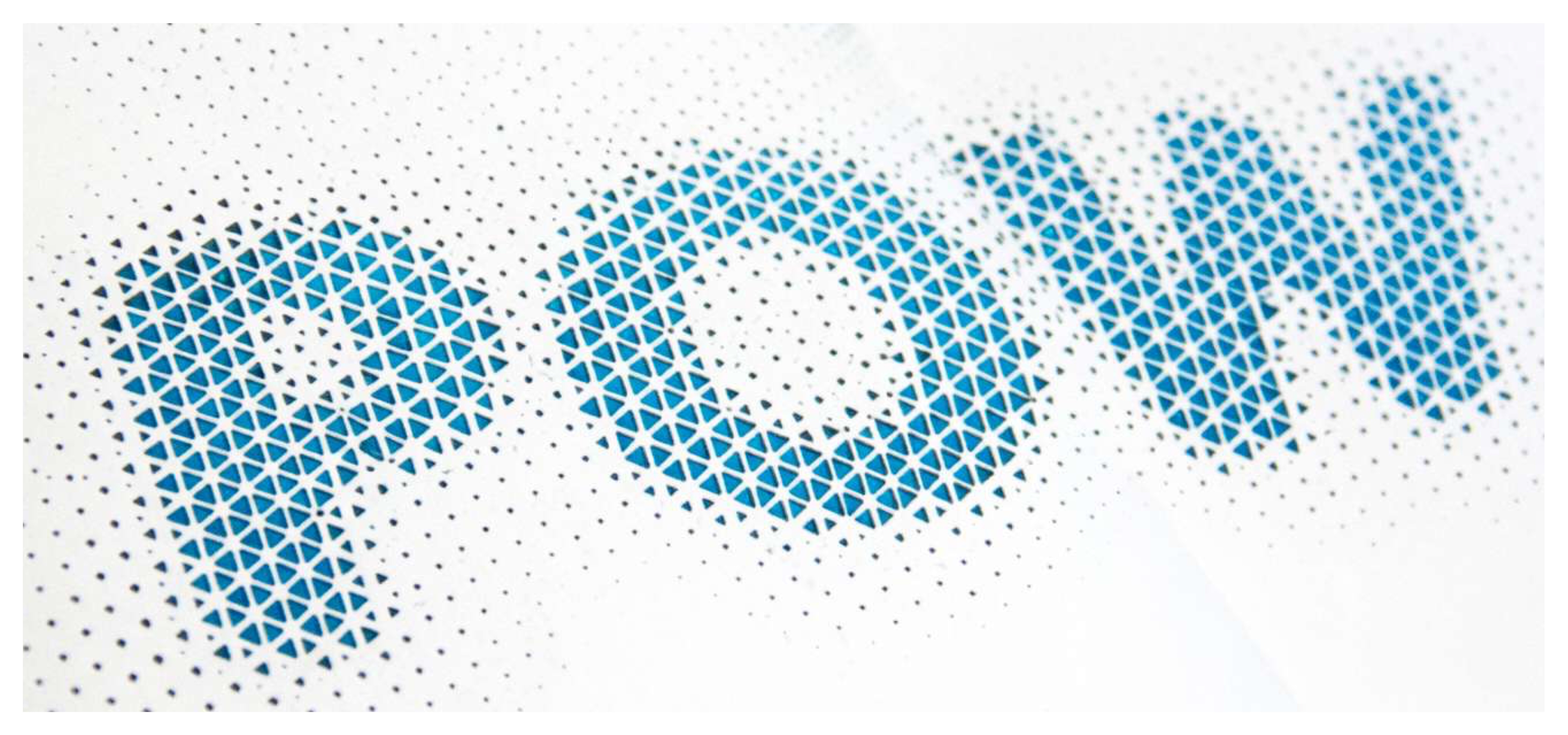 POW brand mark — halftone dot treatment in teal on white